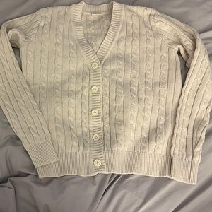 Brandy Melville Cream Cable Knit Cardigan
